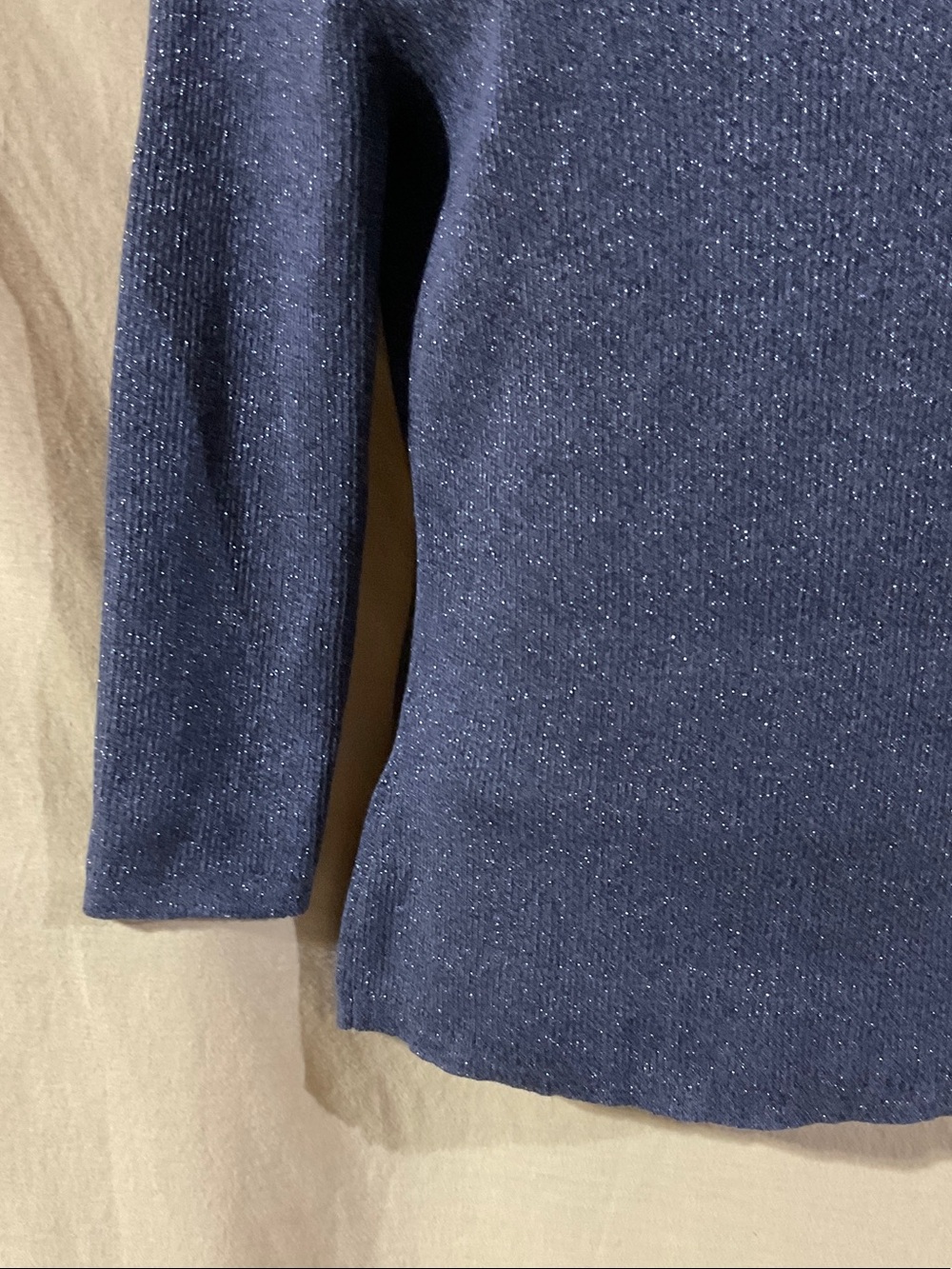 7th Avenue Design Studio Size L Metallic Turtleneck Sweater with Button Detail - Picture 3 of 7